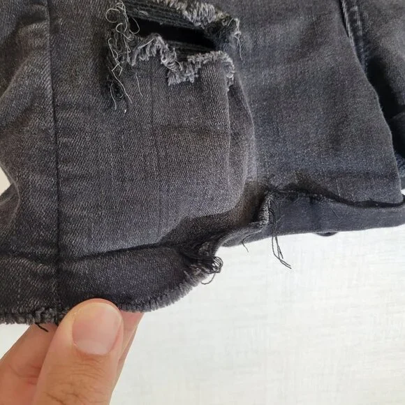 American Eagle Jean Shorts Womens 4 Curvy Super Hi Rise Shortie Denim Button Fly - Picture 7 of 9